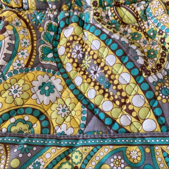 Vera Bradley Lemon Parfait Quilted Drawstring Bag Paisley Double Handle - Picture 5 of 6